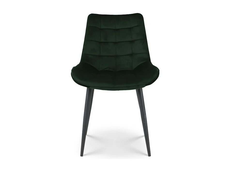 Chaise Moderne en Tissu Velours Couleur Noire avec Pieds en Métal