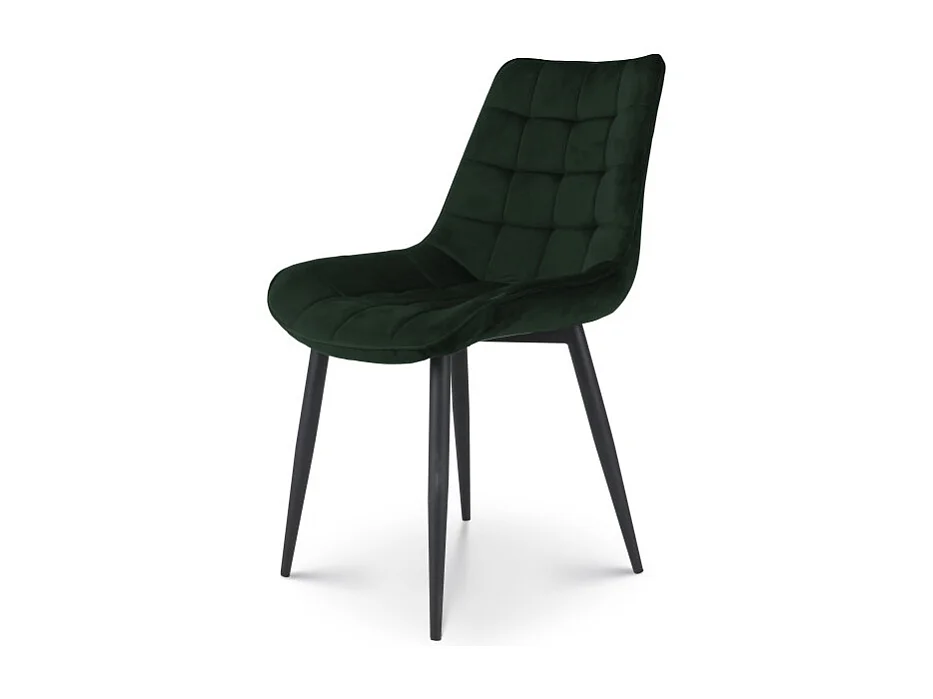 Chaise Moderne en Tissu Velours Couleur Noire avec Pieds en Métal