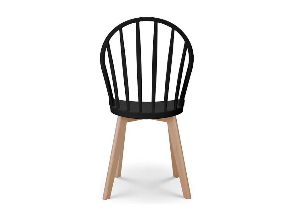 Chaise de salle à manger EMY noire avec pieds en bois