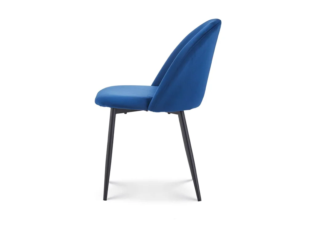 Chaise ISALYS en tissu velours bleu foncé