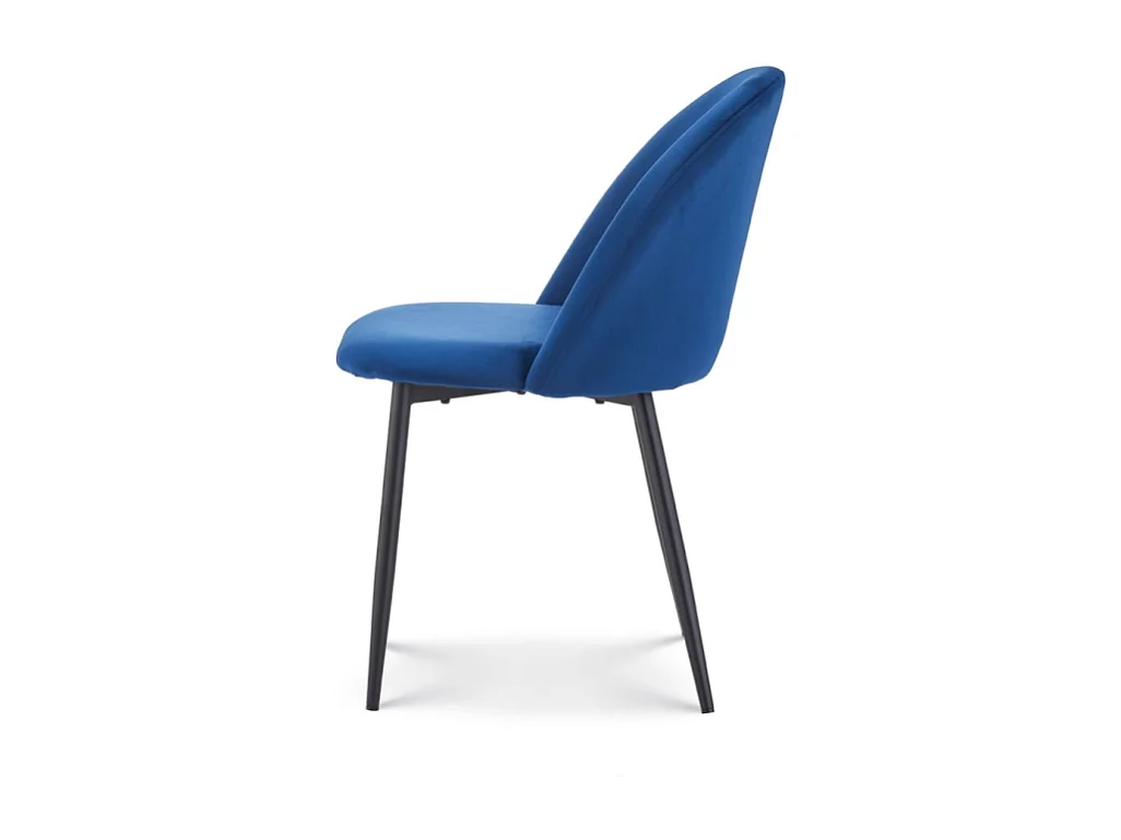 Chaise ISALYS en tissu velours bleu foncé