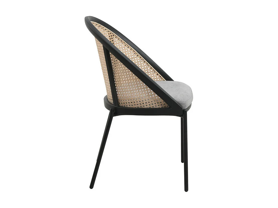 Fauteuil confortable : Assise en tissu et dossier en Cannage Naturel