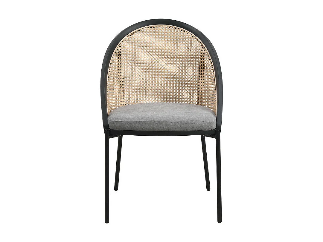 Fauteuil confortable : Assise en tissu et dossier en Cannage Naturel