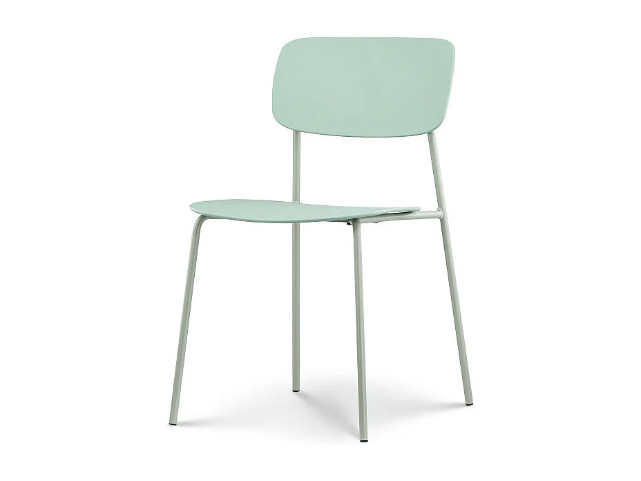 Lot de 4 chaises vertes au design minimaliste en métal et résine