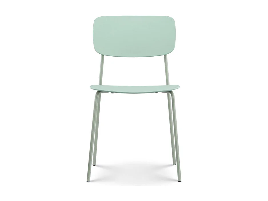 Lot de 4 chaises vertes au design minimaliste en métal et résine