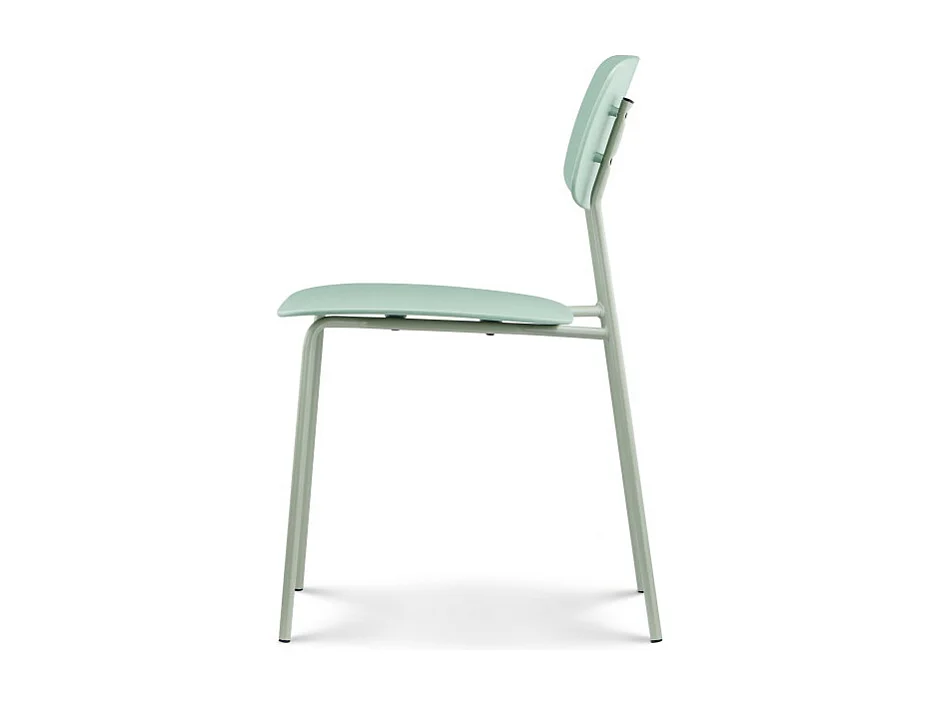 Lot de 4 chaises vertes au design minimaliste en métal et résine
