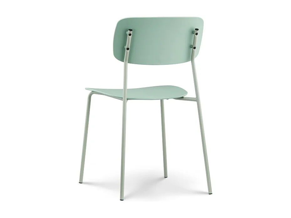 Lot de 4 chaises vertes au design minimaliste en métal et résine