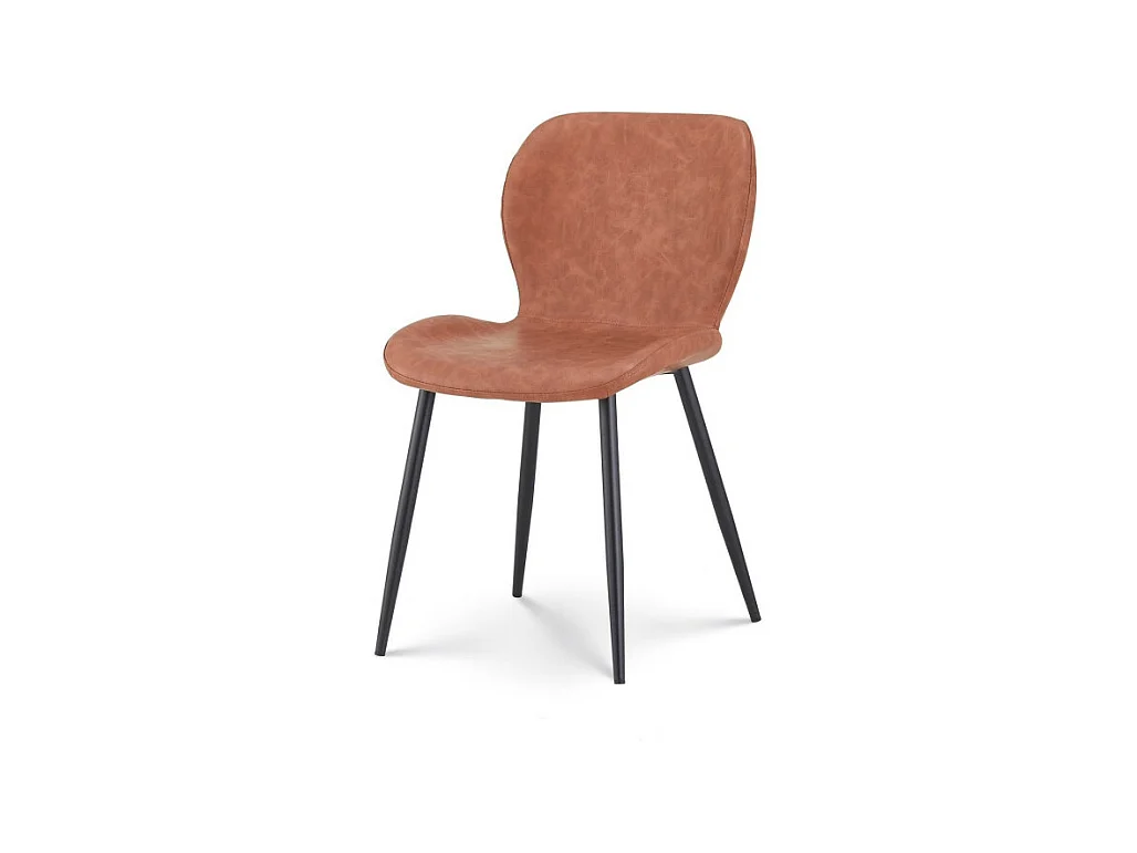 Lot de 2 chaises de salle à manger NINALOU en simili marron