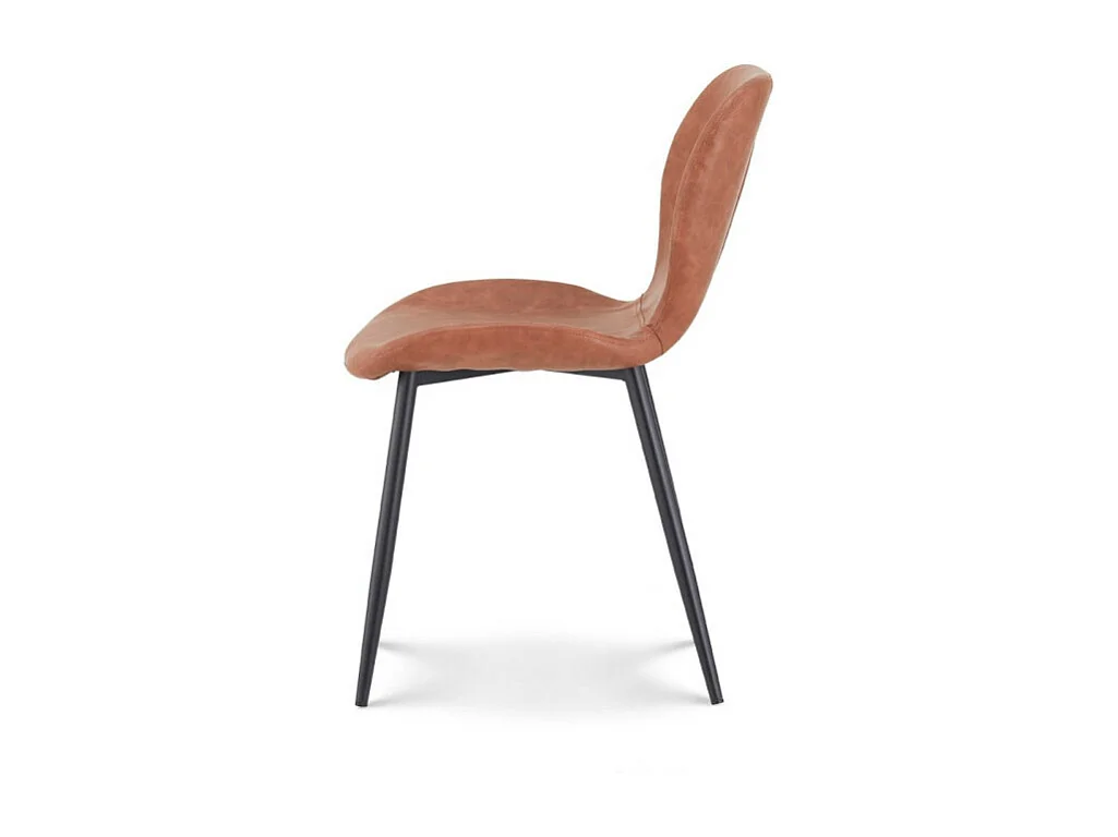 Lot de 2 chaises de salle à manger NINALOU en simili marron