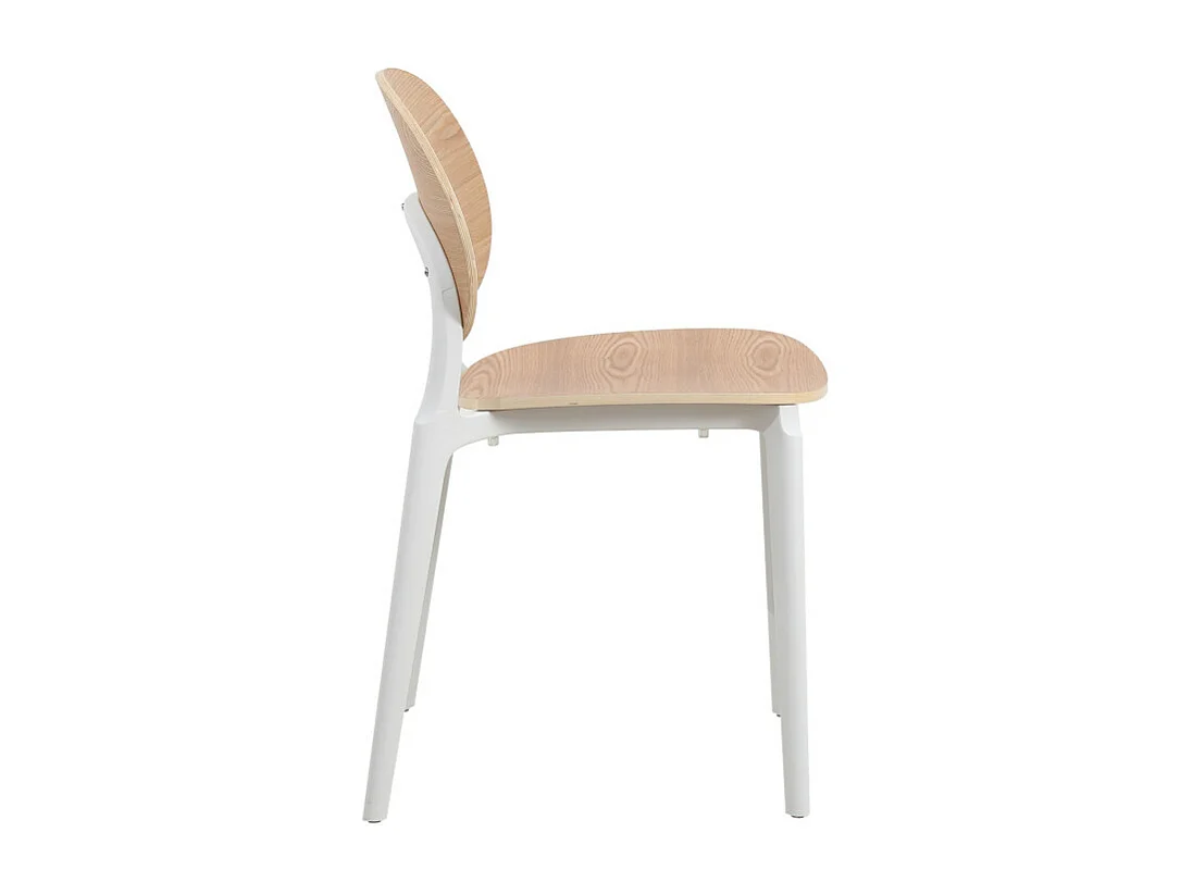 Chaise blanche, assise et dossier en Bois naturel