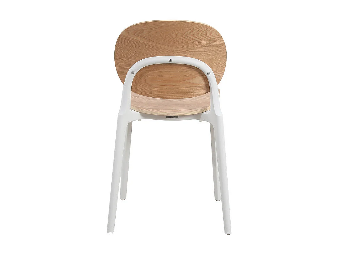 Chaise blanche, assise et dossier en Bois naturel