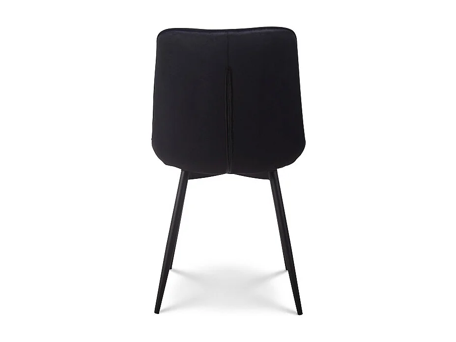 Lot de 2 chaises de salle à manger en velours noir – Assise rembourrée confortable – Pieds en métal noir