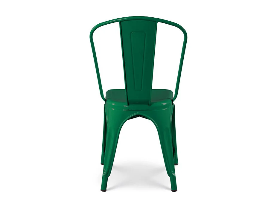 Lot de 4 chaises style industriel en métal vert - Finition brillant