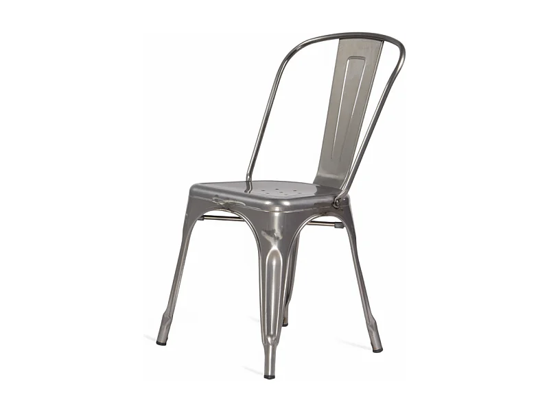Chaise en métal brut aspect galvanisé - Style industriel