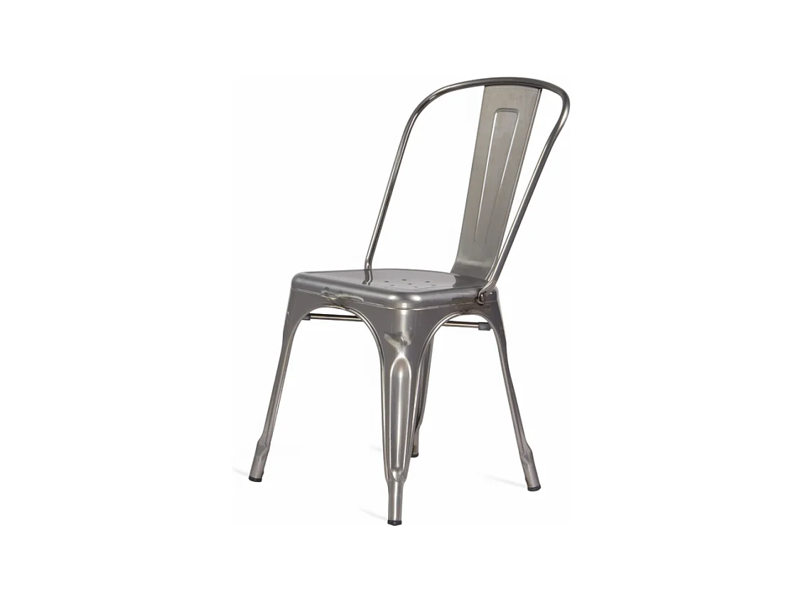 Chaise en métal brut aspect galvanisé - Style industriel