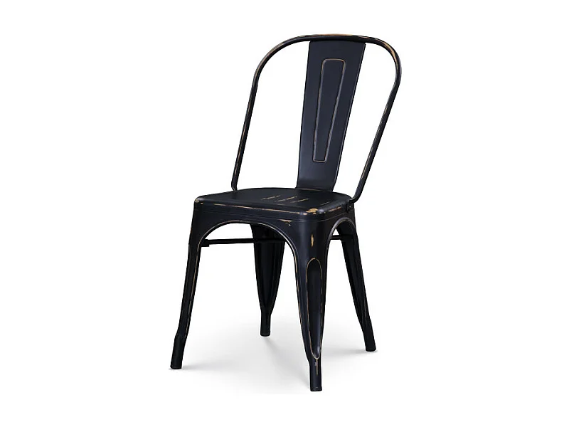 Chaise en métal noir style industriel - Effet vieillit