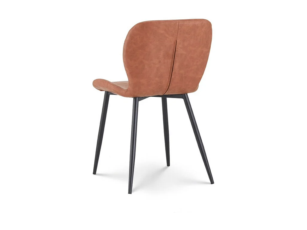 Lot de 4 chaises de salle à manger NINALOU en simili marron