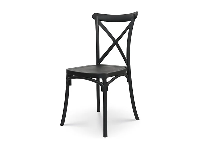Chaise noire style BISTROT en résine polypropylène