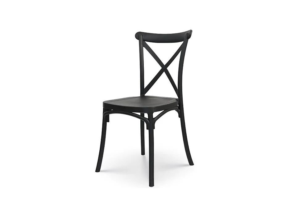 Chaise noire style BISTROT en résine polypropylène