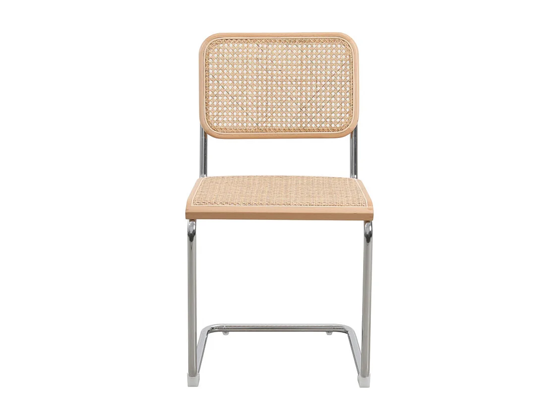 Chaise rétro avec pieds en métal et Cannage Naturel