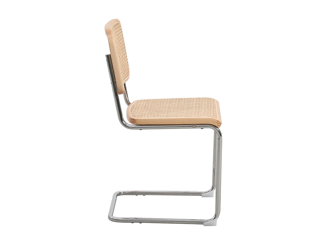 Chaise rétro avec pieds en métal et Cannage Naturel