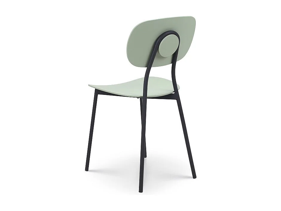 Chaise style contemporain verte et pieds en métal noir - modèle LEA
