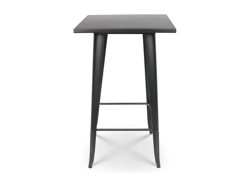 Table de bar "Mange Debout" style industriel en métal noir mat - 60x60 cm