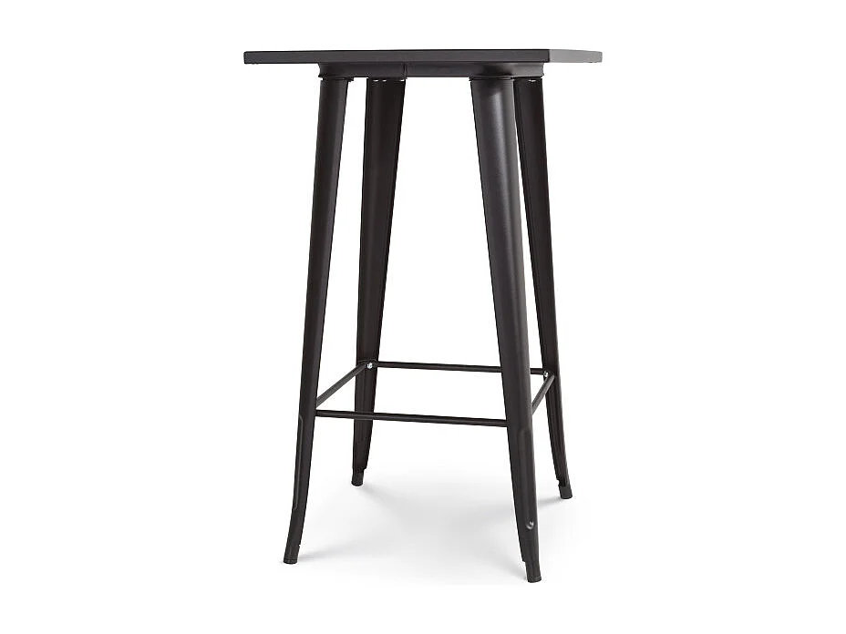 Table de bar "Mange Debout" style industriel en métal noir mat - 60x60 cm