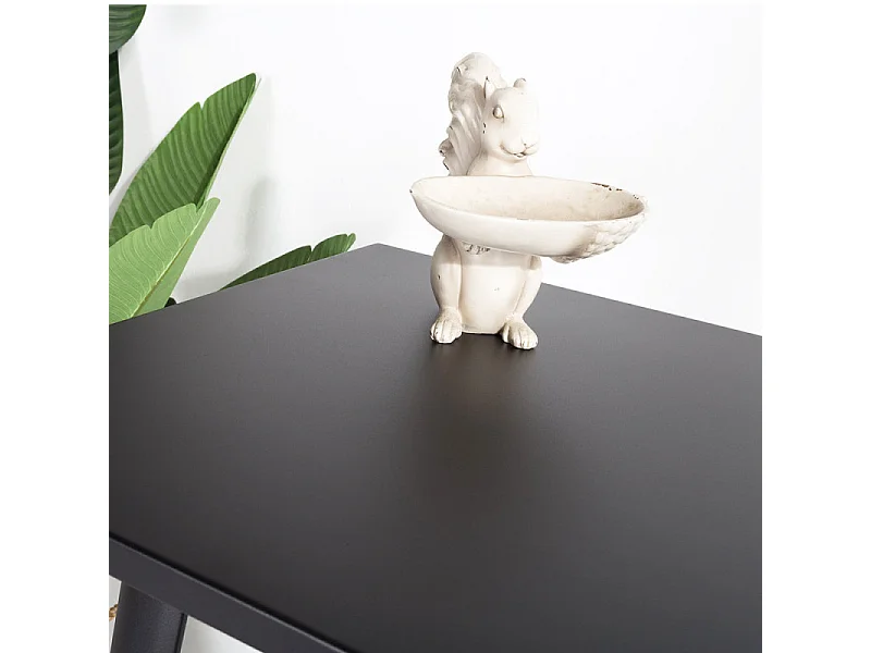 Table de bar "Mange Debout" style industriel en métal noir mat - 60x60 cm