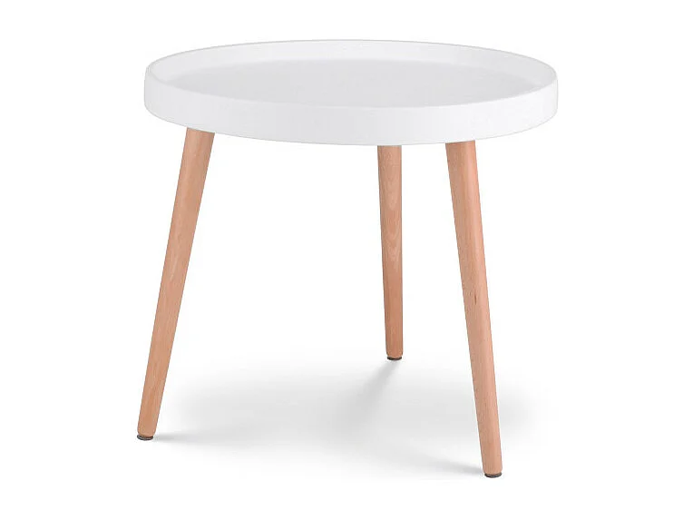 Table d'appoint blanche JOANA ronde en Bois Ø50 cm