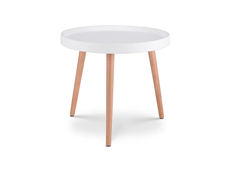 Table d'appoint blanche JOANA ronde en Bois Ø50 cm
