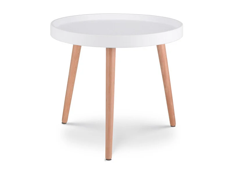Table d'appoint blanche JOANA ronde en Bois Ø50 cm