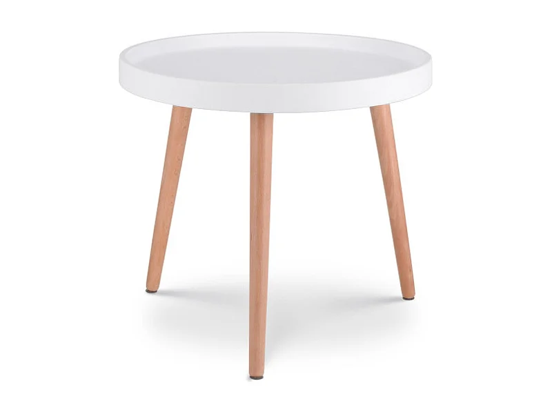 Table d'appoint blanche JOANA ronde en Bois Ø50 cm