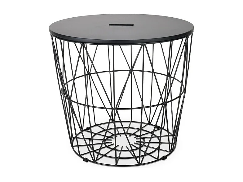 Table basse FANY en métal noir Ø49cm