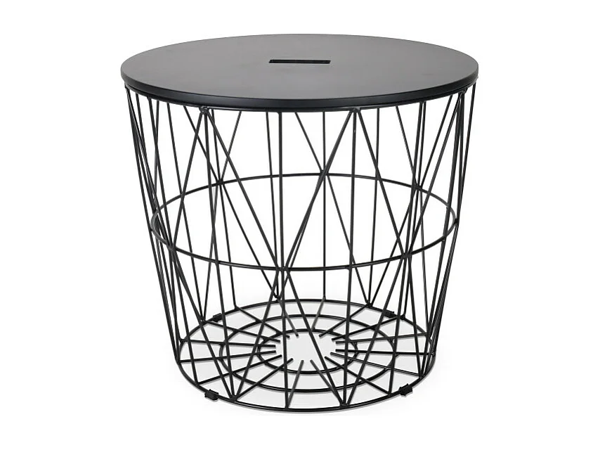 Table basse FANY en métal noir Ø49cm