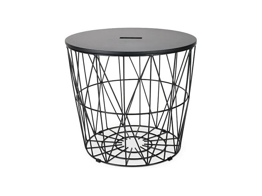 Table basse FANY en métal noir Ø49cm
