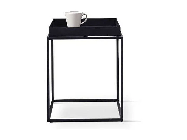 Bout de canapé métal Noir Mat Style Industriel 40x40x45cm