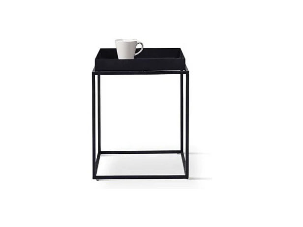 Bout de canapé métal Noir Mat Style Industriel 40x40x45cm