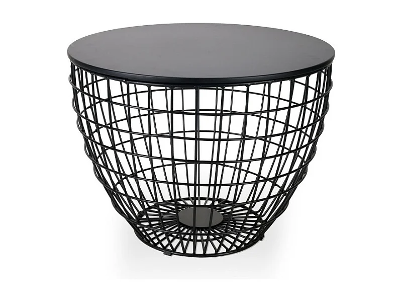 Table basse EMA en métal noir Ø60cm