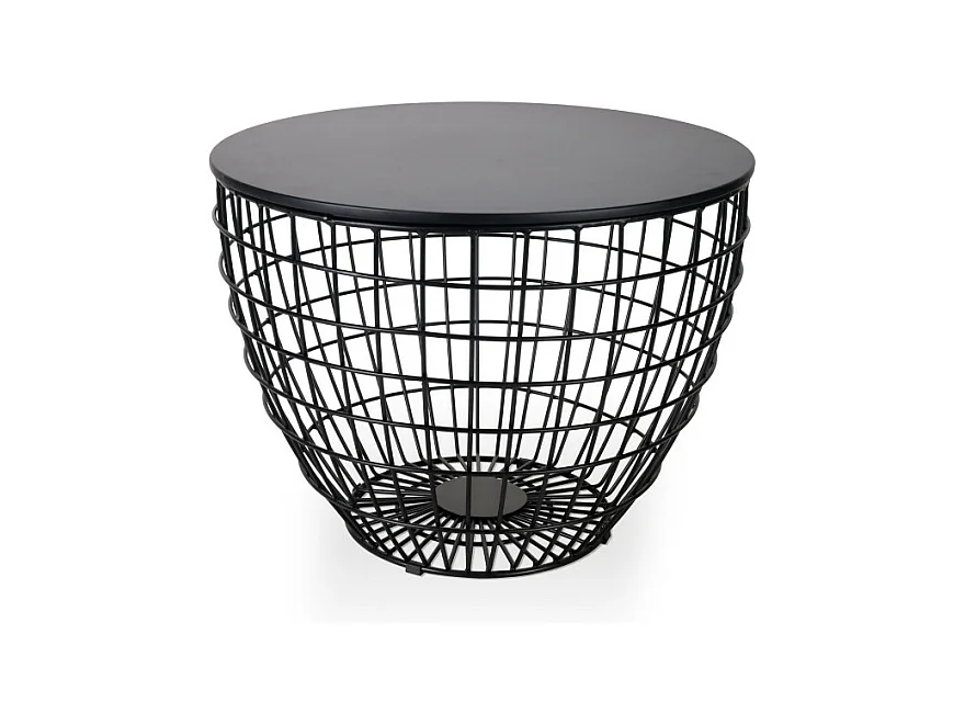 Table basse EMA en métal noir Ø60cm