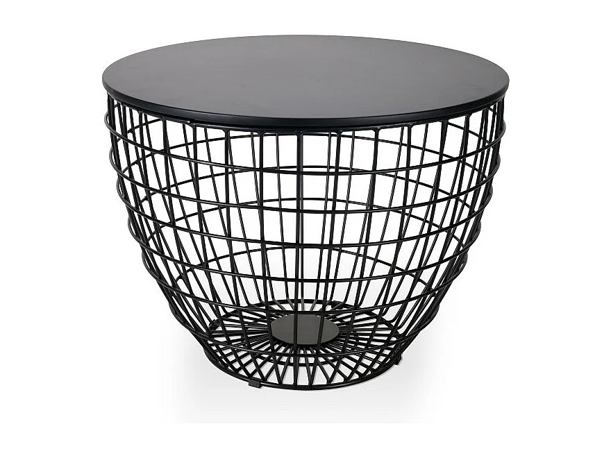 Table basse EMA en métal noir Ø60cm