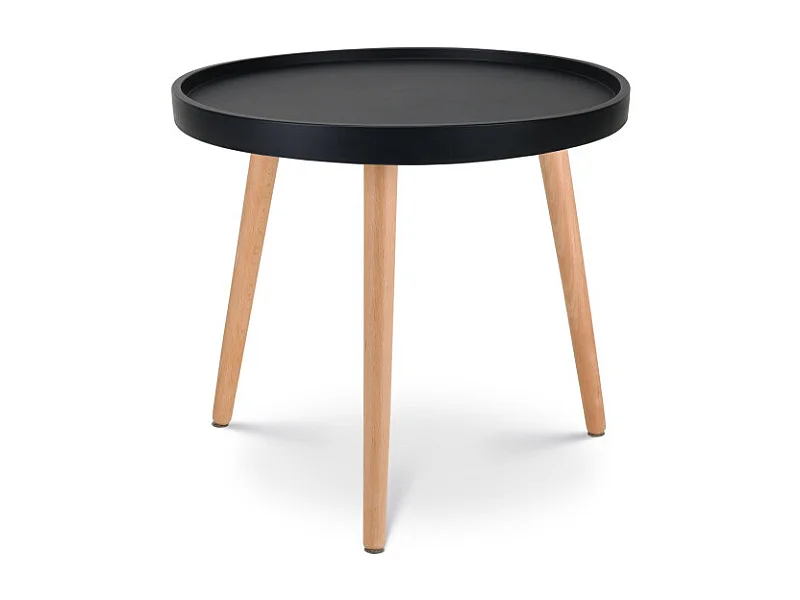 Table d'appoint noire JOANA ronde en Bois Ø50 cm