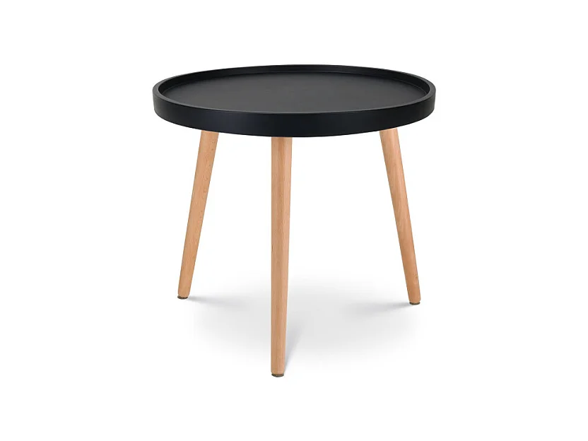 Table d'appoint noire JOANA ronde en Bois Ø50 cm
