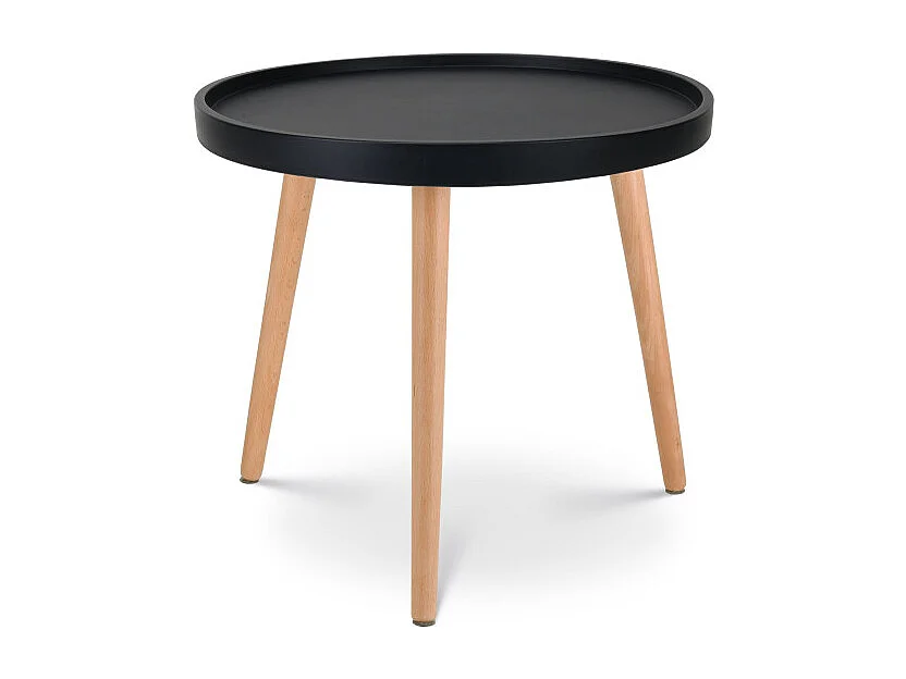 Table d'appoint noire JOANA ronde en Bois Ø50 cm