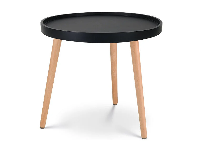 Table d'appoint noire JOANA ronde en Bois Ø50 cm