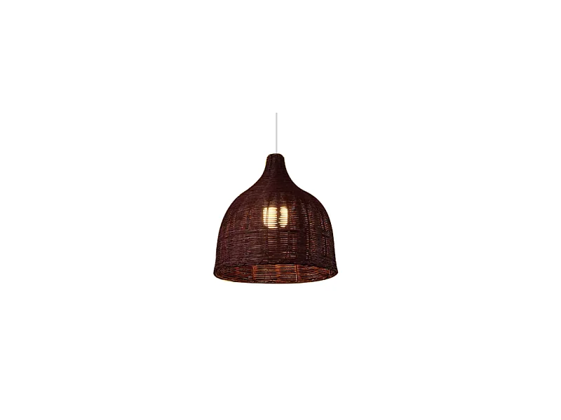 Suspension ROTIN naturel KAMIROS en forme de cloche 26cm
