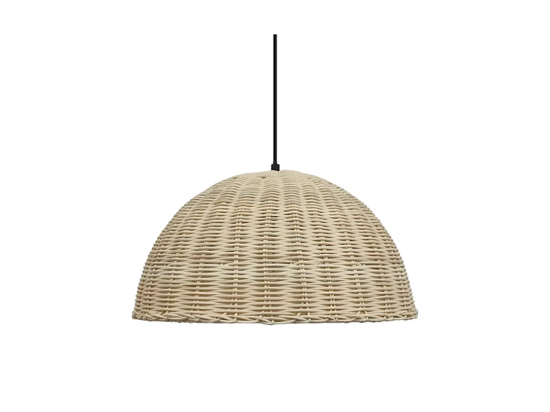 Suspension en rotin nature tressé ANTIPAROS forme cloche