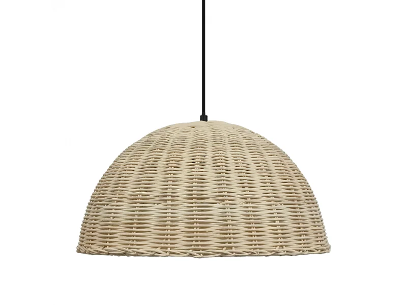 Suspension en rotin nature tressé ANTIPAROS forme cloche