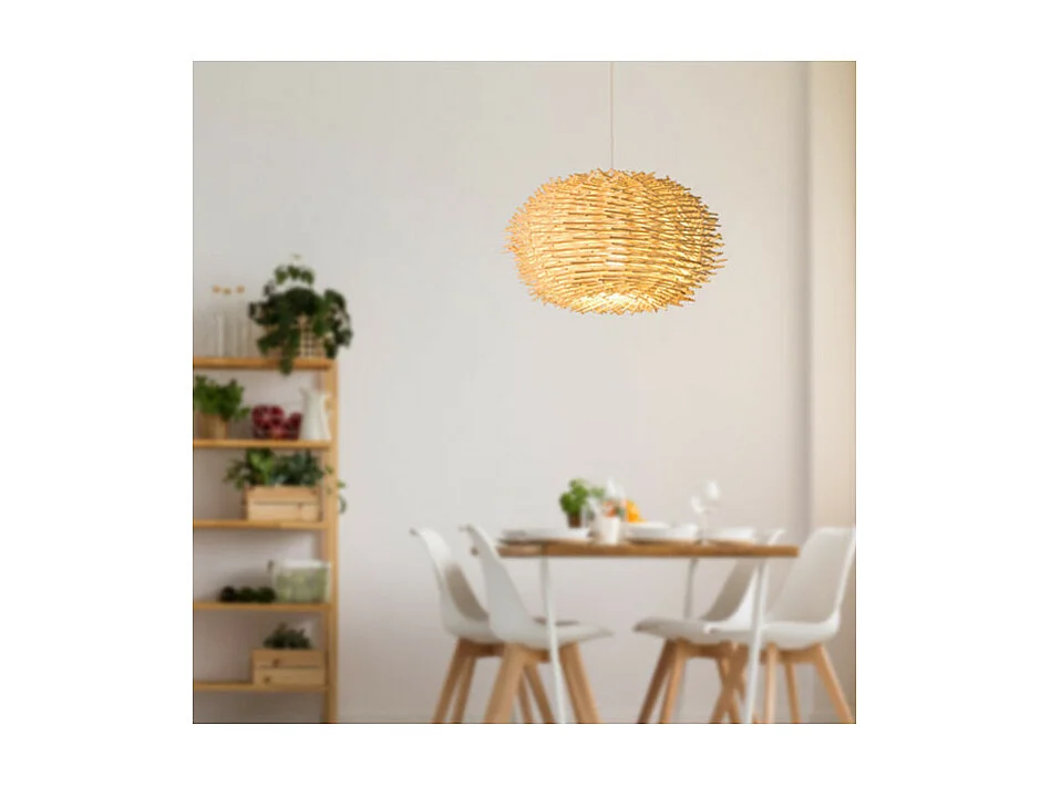 Suspension ROTIN naturel TINOS forme oursin 50cm