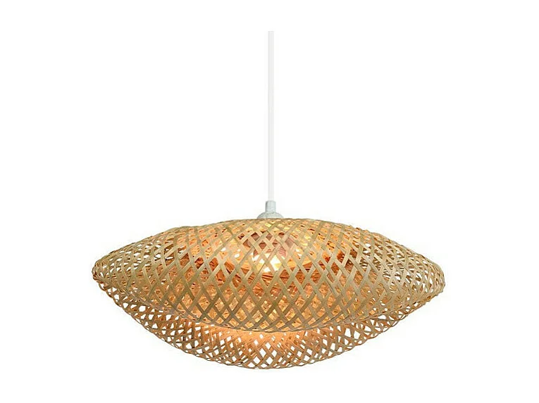 Suspension nature bambou tressé forme coquille MILOS 40cm
